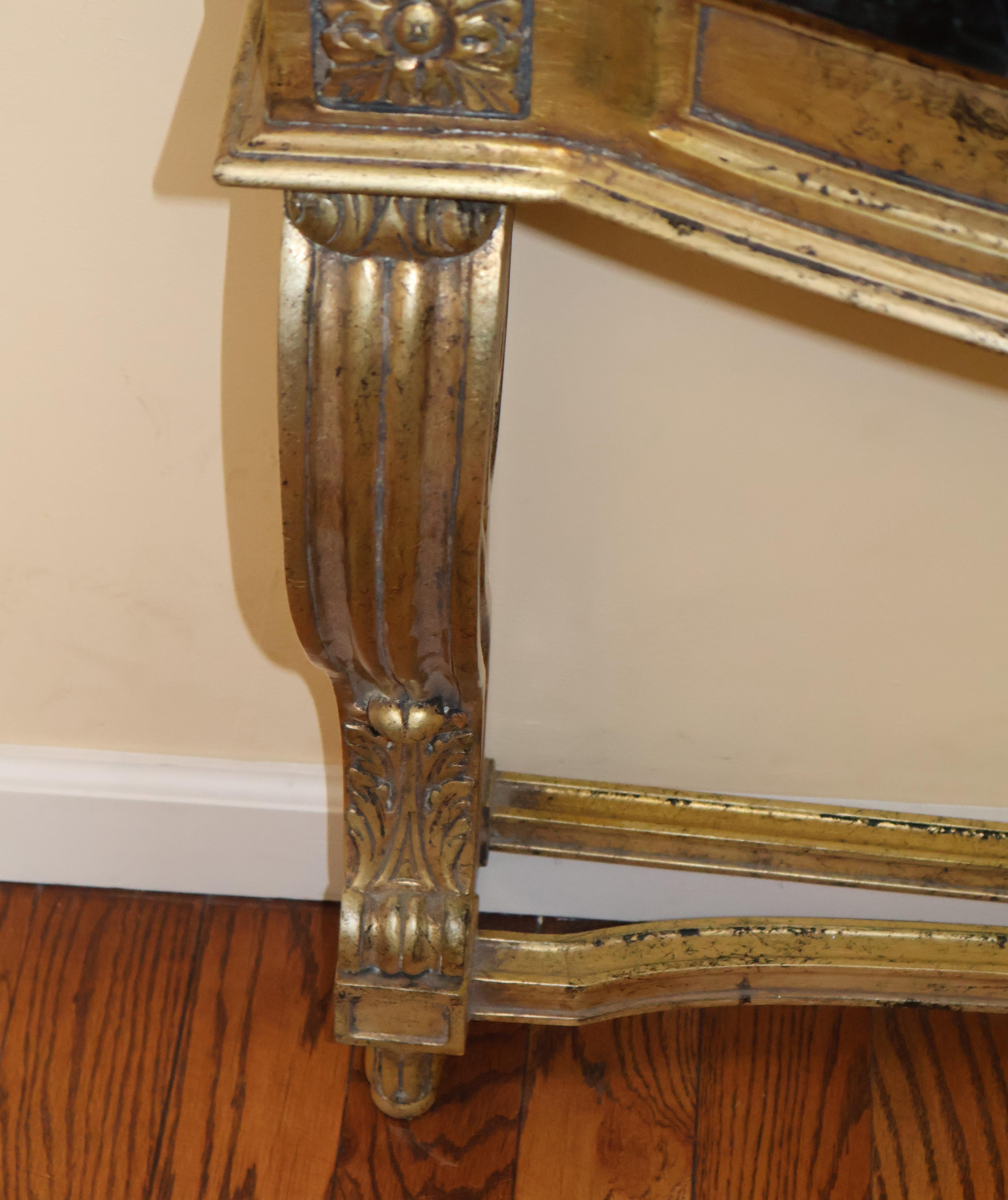 Louis XV Stil Faux Marmor Gold Konsolentisch zugeschrieben Maison Jansen (Hartholz) im Angebot