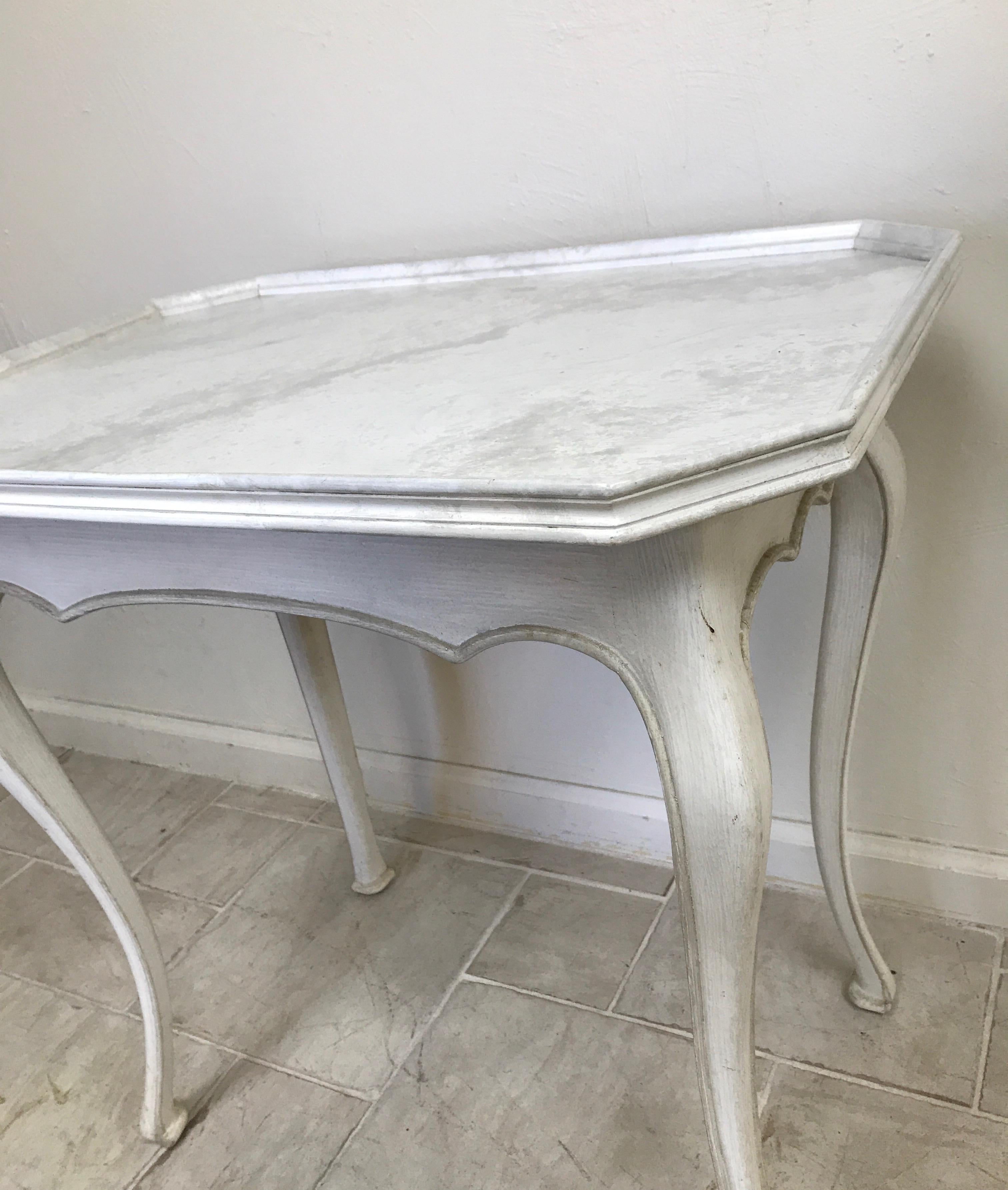 French Louis XV Style Faux Painted Side Table For Sale