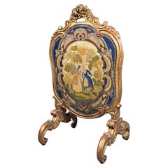 Louis XV Stil Kaminschirm in vergoldetem Holz