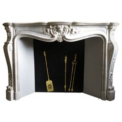 Louis XV-Style Fireplace, Carrara Statué