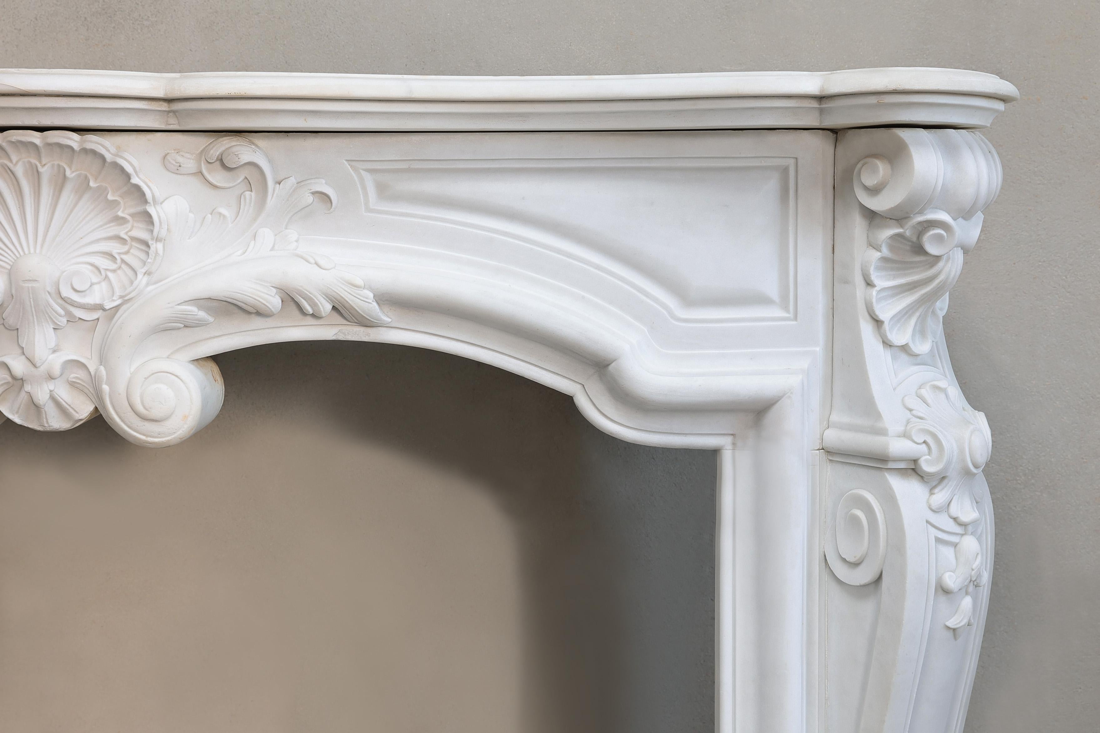Louis XV Antique Marble Fireplace Mantel For Sale