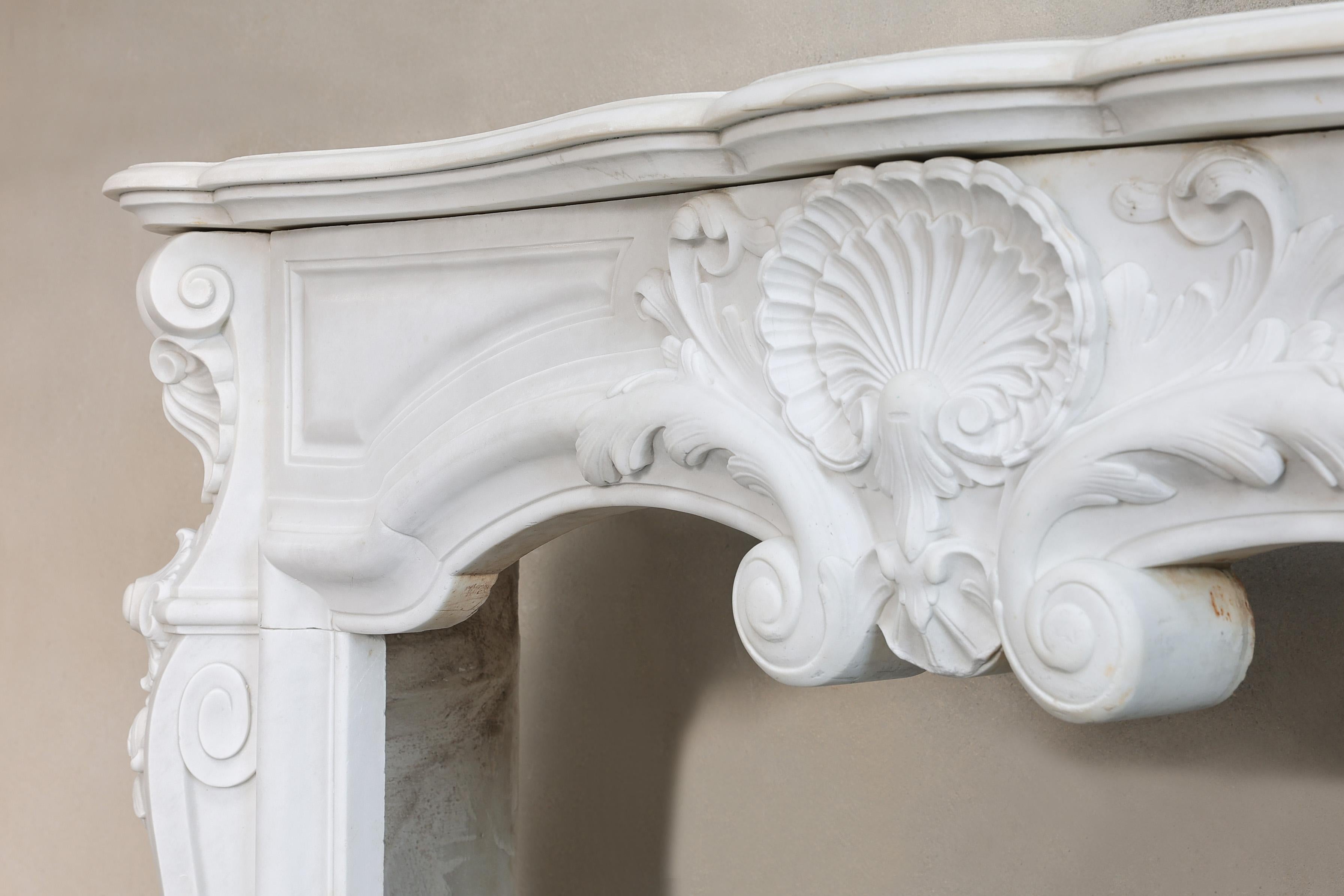 19th Century Antique Marble Fireplace Mantel For Sale