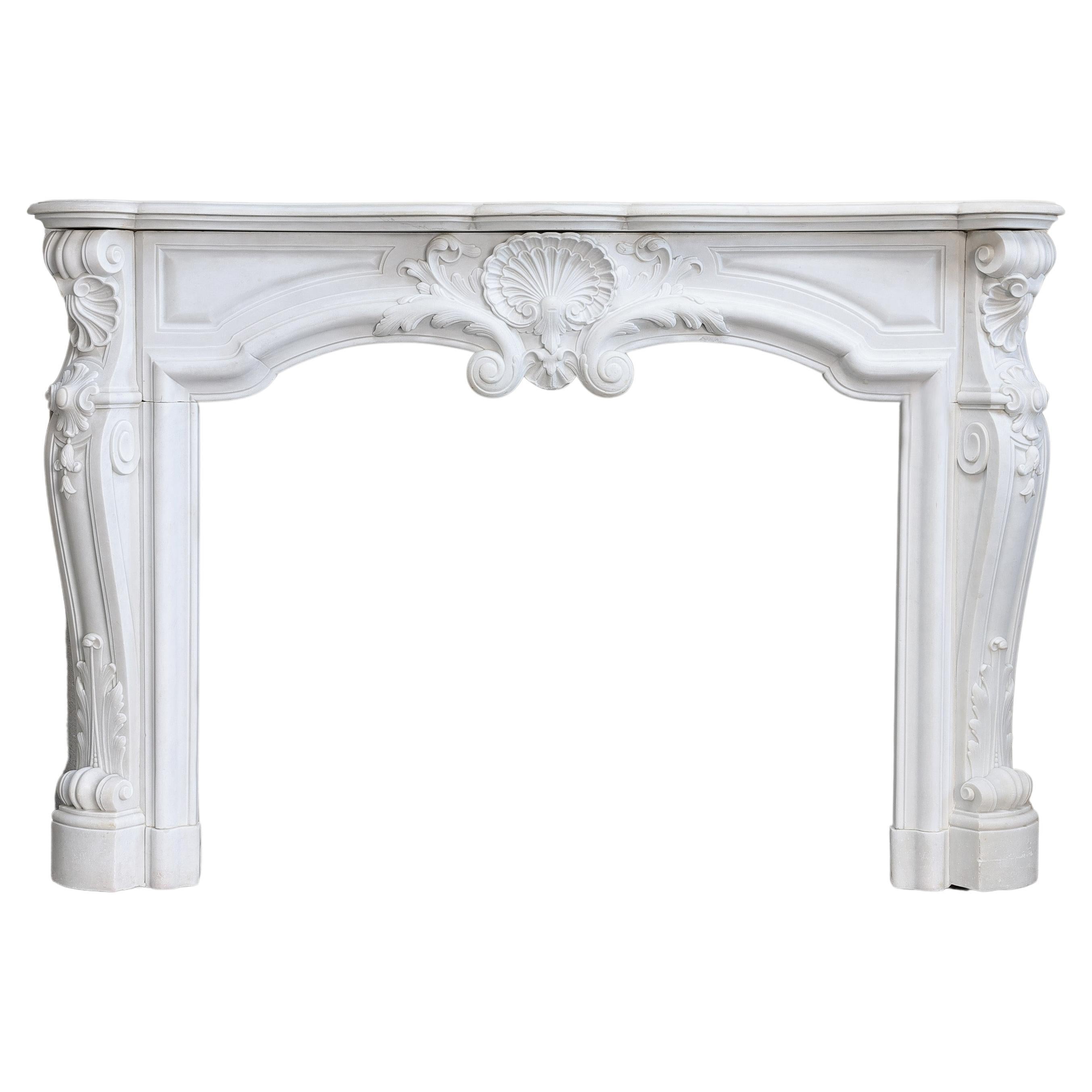 Antique Marble Fireplace Mantel For Sale