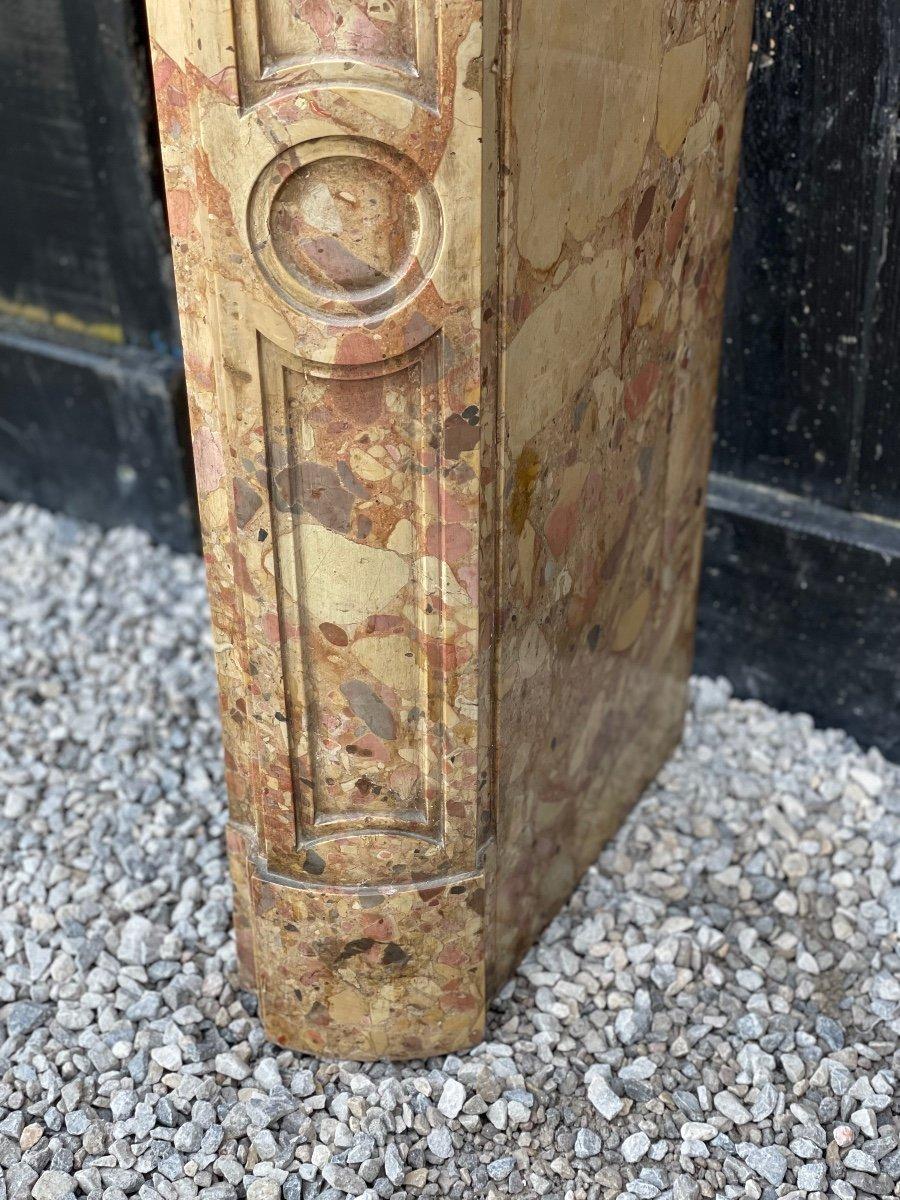 Louis XV Style Fireplace in Aleppo Breche Marble For Sale 2
