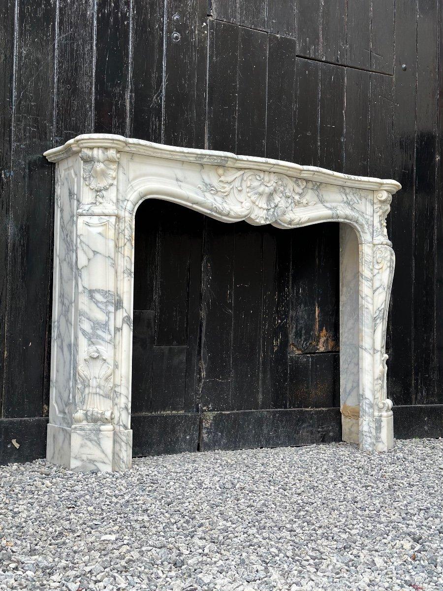 Louis XV Style Fireplace In Arabescato Marble Circa 1880 fireplace dimensions 86 x 102cm