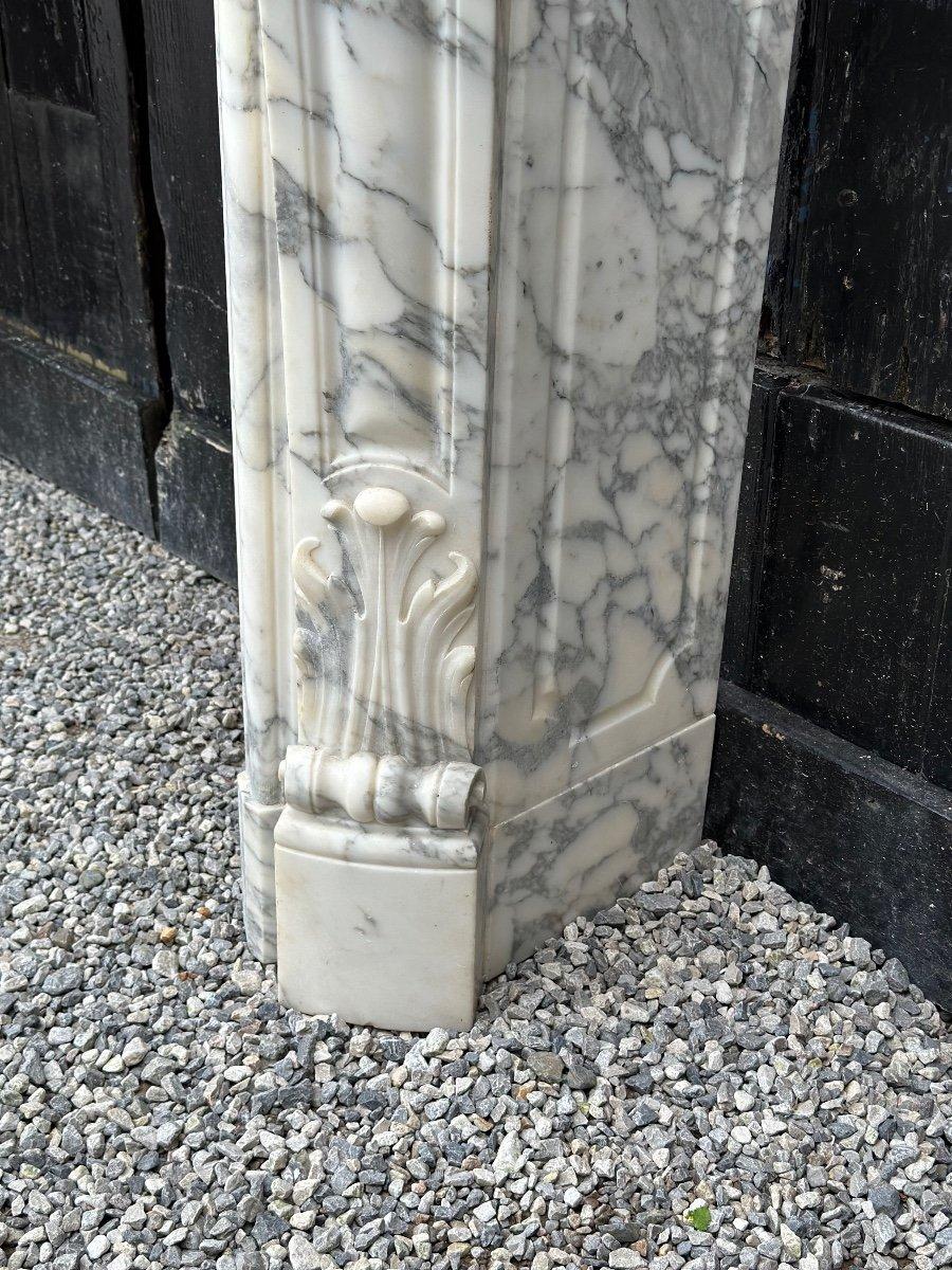 Louis XV Style Fireplace In Arabescato Marble Circa 1880 2