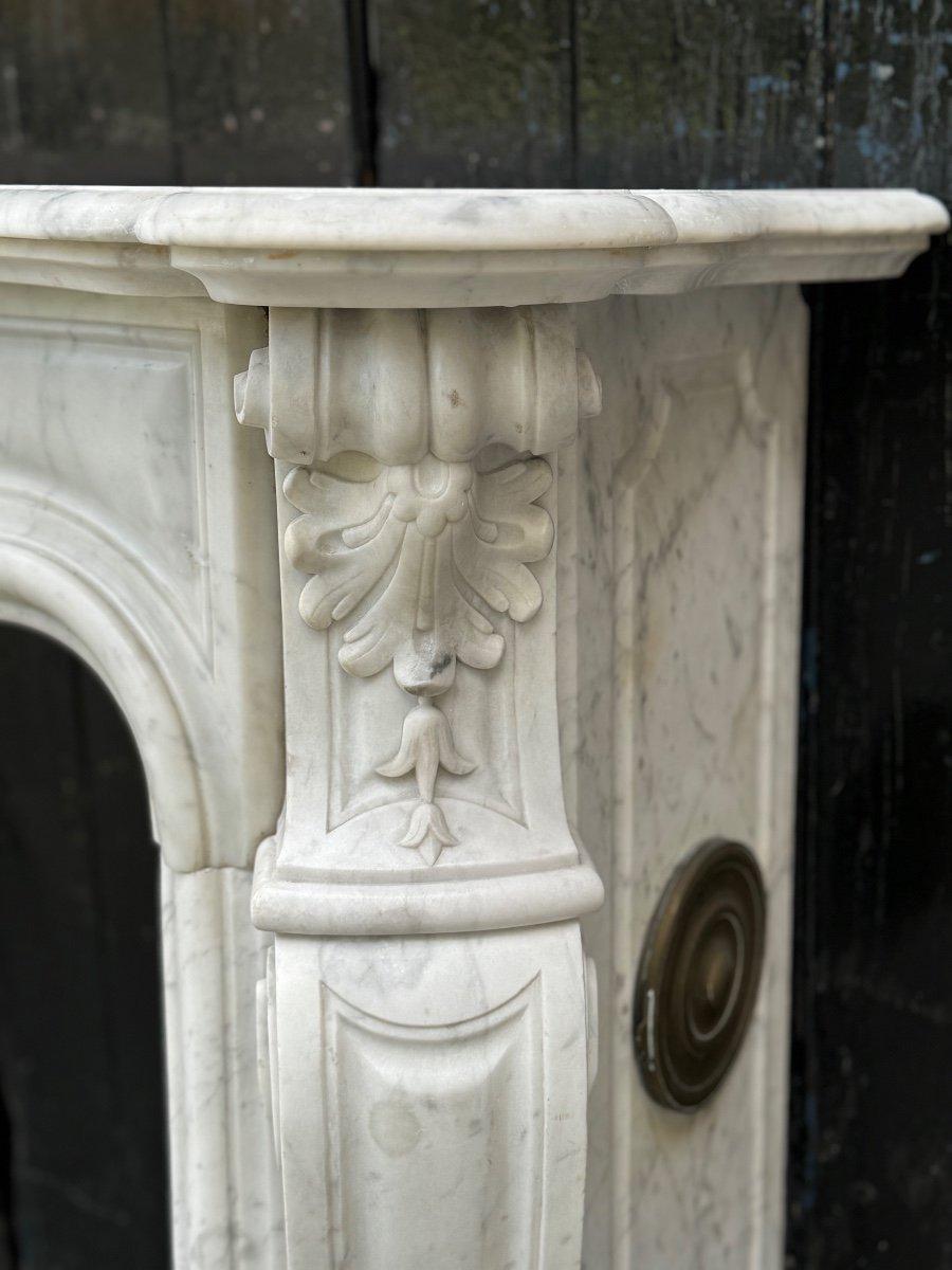 Louis XV Style Fireplace In Carrara Marble Circa 1880 For Sale 6