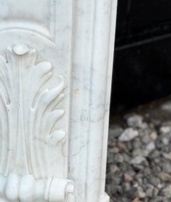 Louis XV-style fireplace in Carrara marble, circa 1880