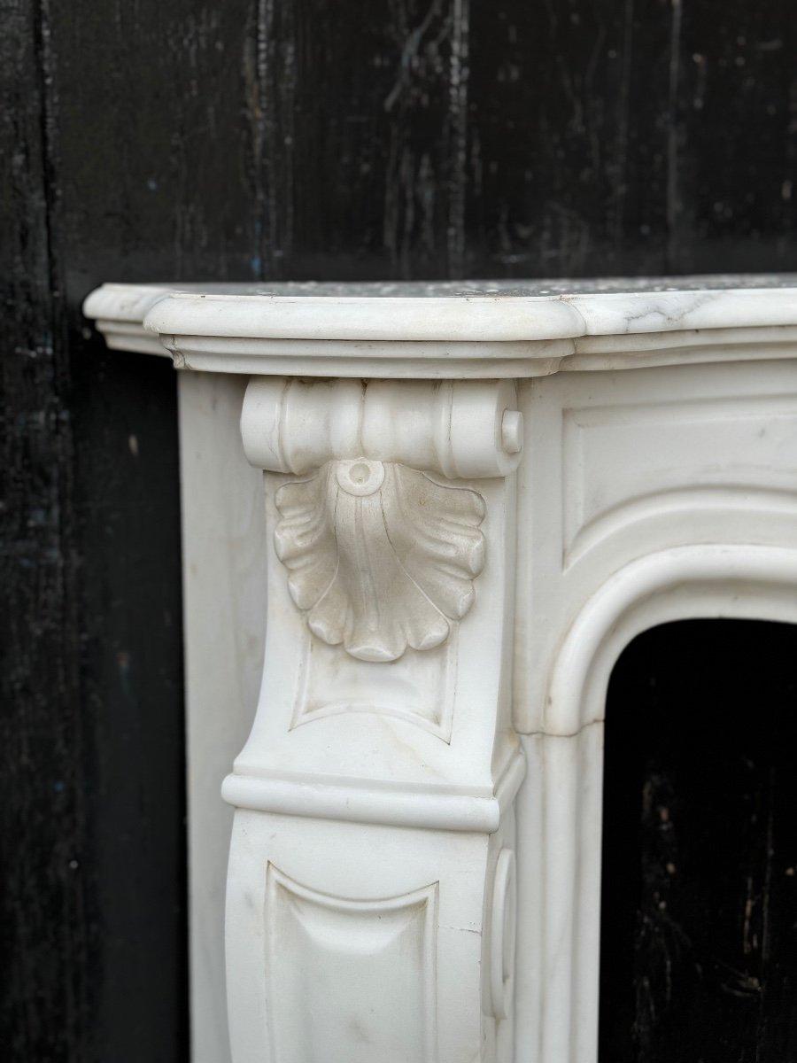 Louis XV Style Fireplace In Carrara Marble Circa 1900 For Sale 1