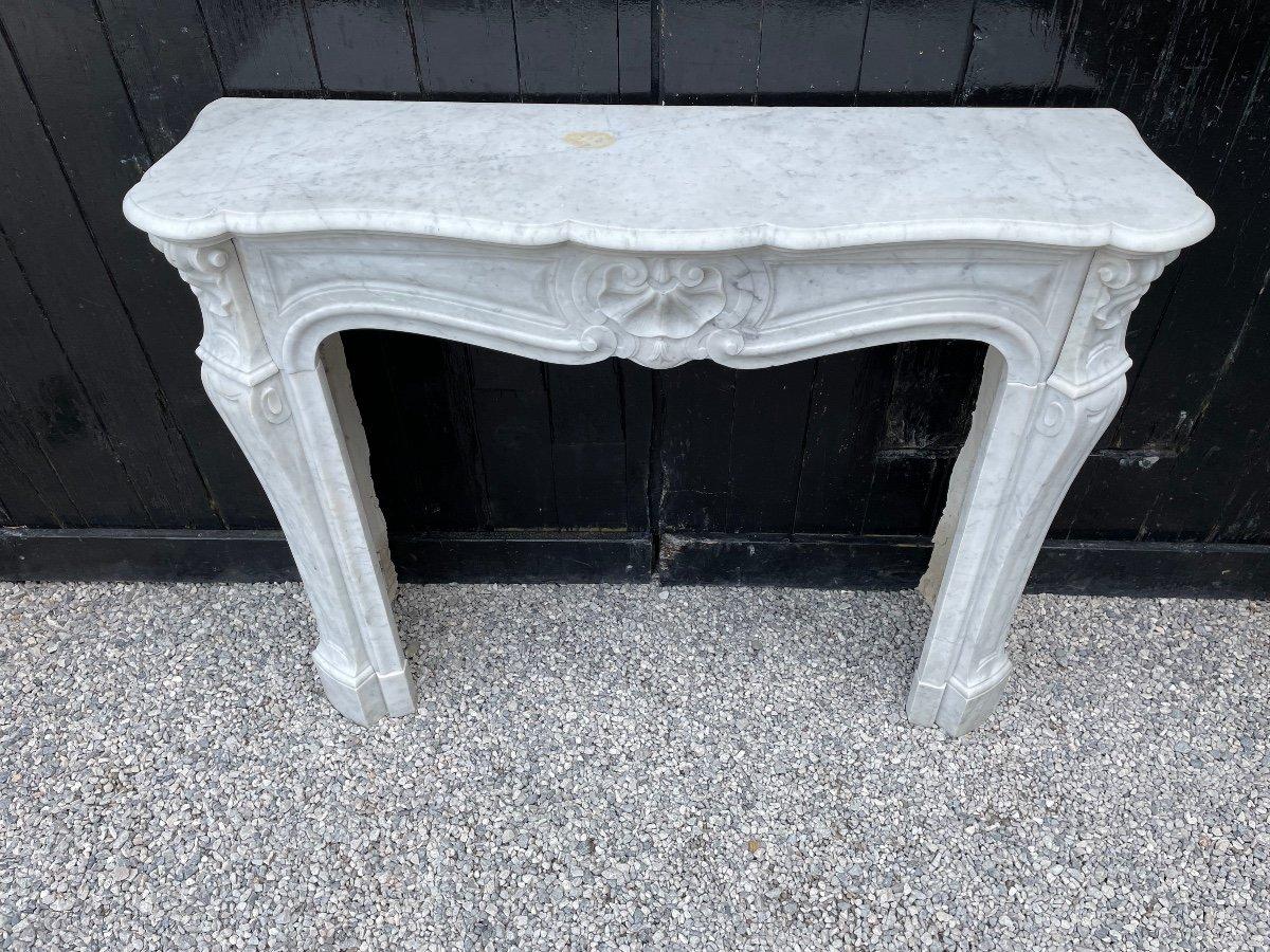 Cheminée de style Louis XV en marbre de Carrare circa 1900 2