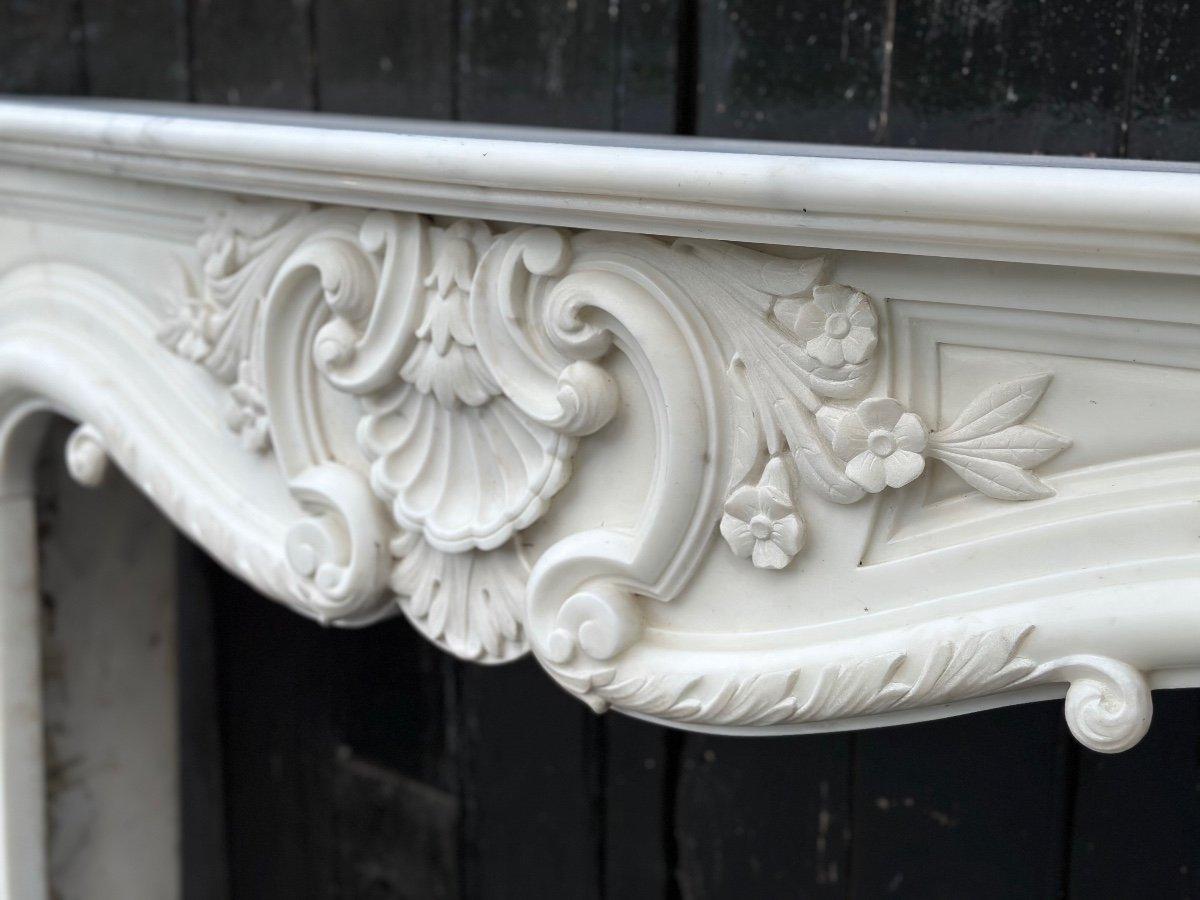 Louis XV Style Fireplace In Carrara Marble Circa 1980 dimensions of the hearth 81 x 97cm