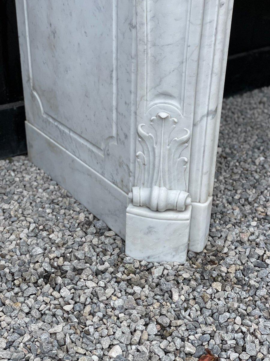 19th Century Louis XV Style Fireplace in Carrara Marble For Sale
