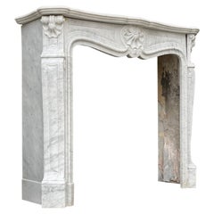 Louis XV Style Fireplace in Carrara Marble