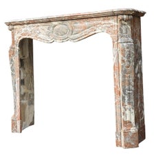 Louis XV-style fireplace in gray Ardennes marble, circa 1900