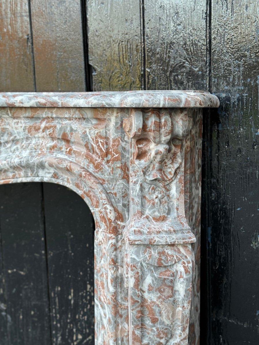 Louis XV Style Fireplace In Gray Ardennes Marble Circa 1940 For Sale 1