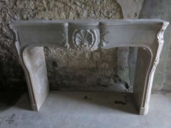 Antique Stone Fireplace Louis XV style, 19th C, France