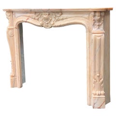  Louis XV Style Fireplace in Pink Marble