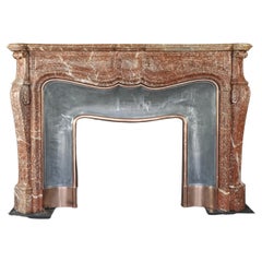 Louis XV Style Fireplace in Pink Marble