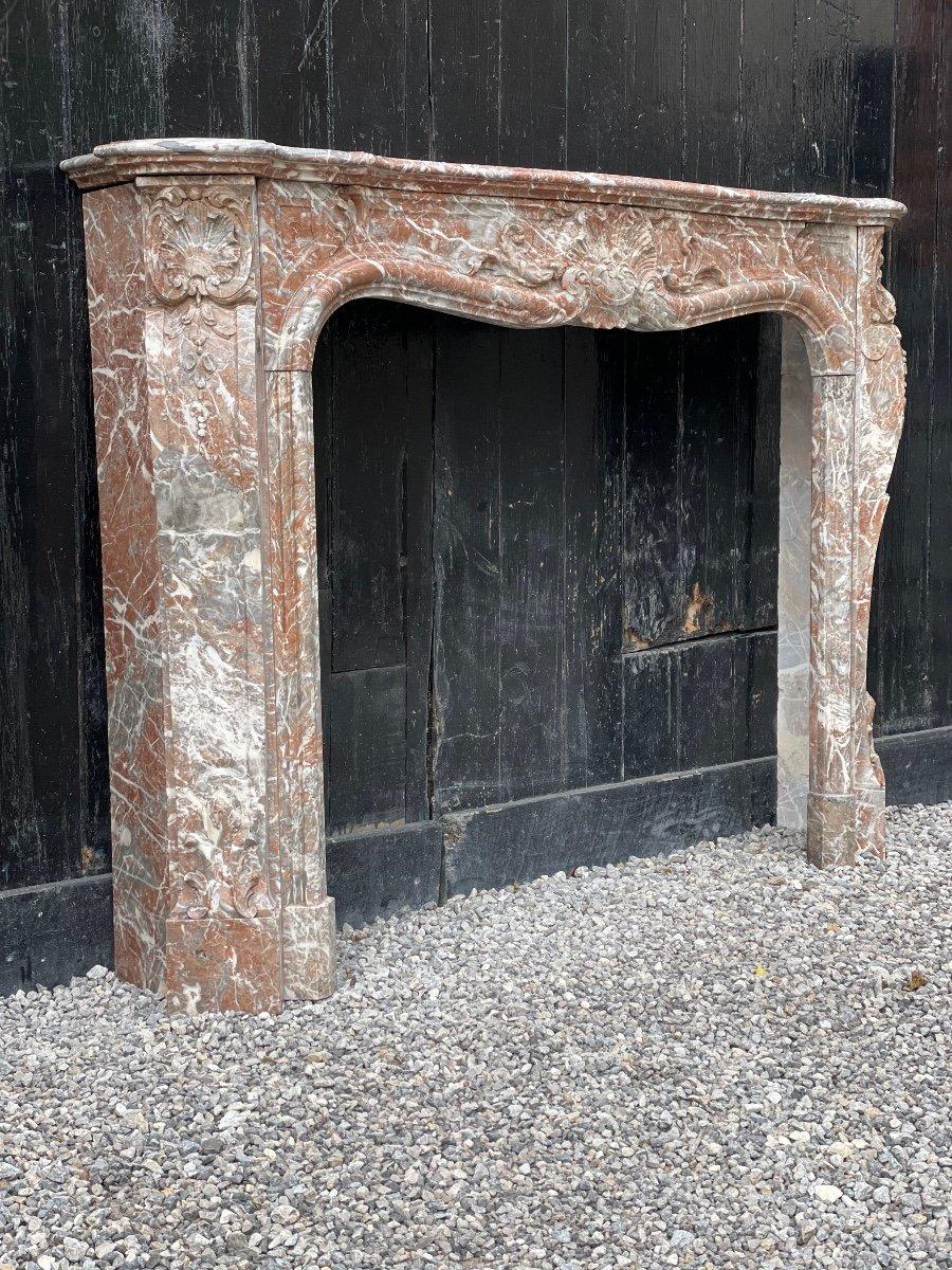 Louis XV Style Fireplace in Rance Marble, Circa 1880 For Sale 5