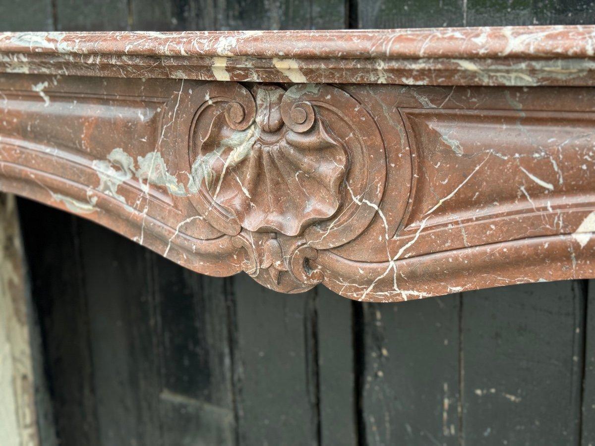 Français Cheminée de style Louis XV en marbre Rance, vers 1880 en vente