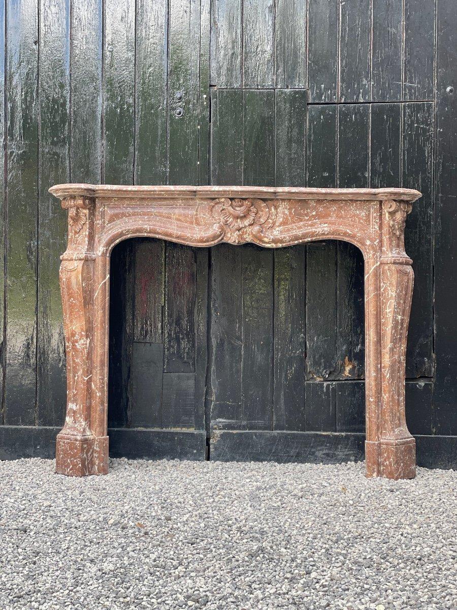 Louis XV Style Fireplace in Rance Marble circa 1880 For Sale 1