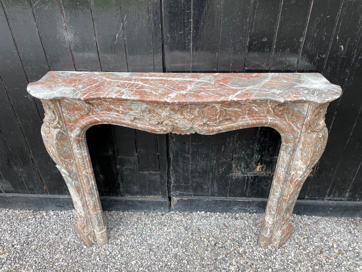 Louis XV Style Fireplace in Rance Marble, Circa 1880 For Sale 2