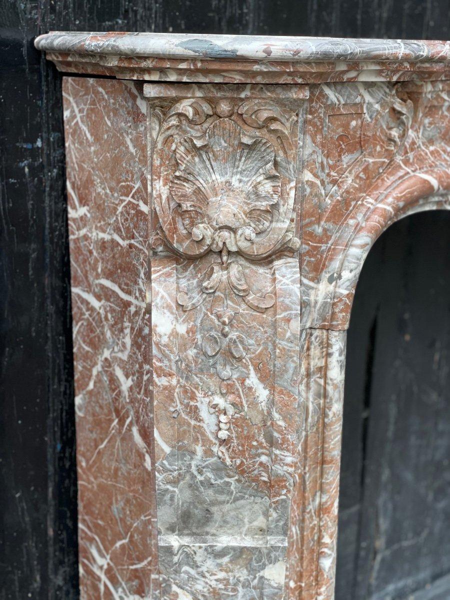 Louis XV Style Fireplace in Rance Marble, Circa 1880 For Sale 3