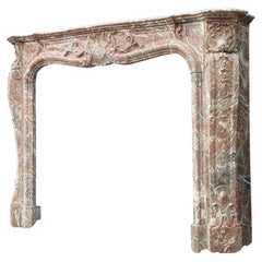 Louis XV Style Fireplace in Rance Marble, Circa 1880