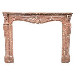 Antique Louis XV Style Fireplace In Rance Marble, Circa 1880