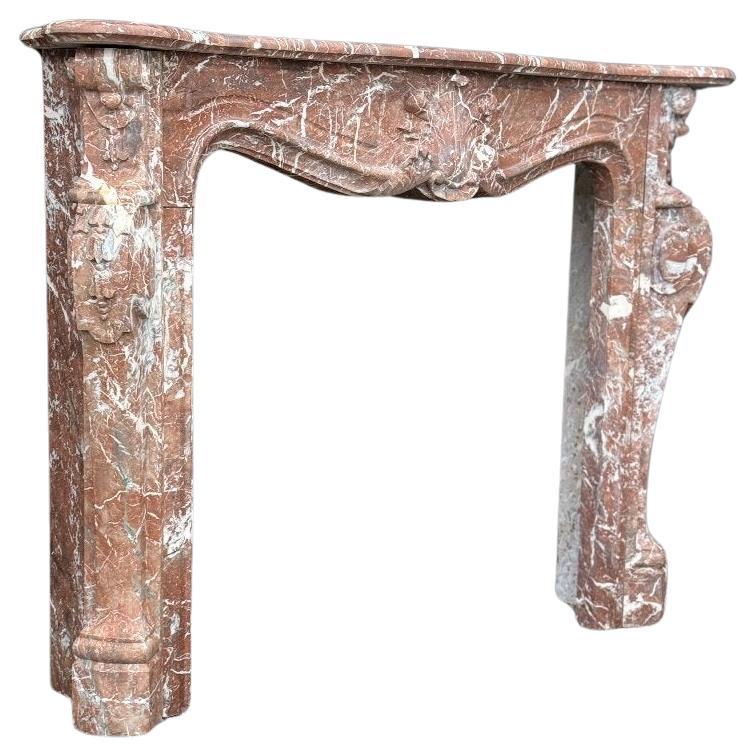 Louis XV Style Fireplace In Rance Marble, Circa 1920