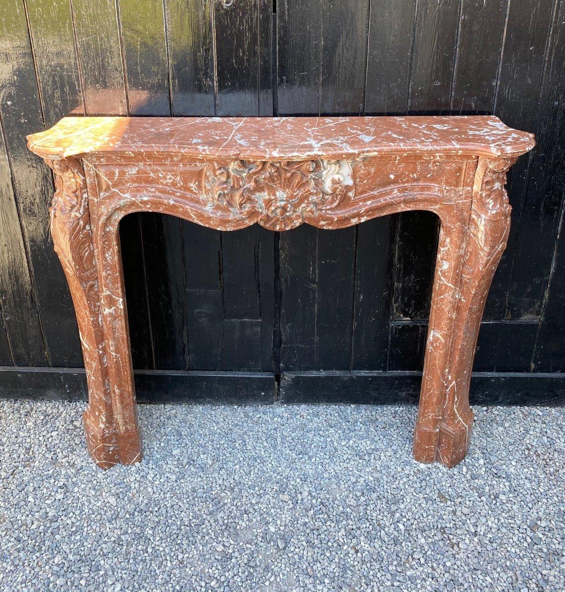 Louis XV Style Fireplace in Rance Marble For Sale 3