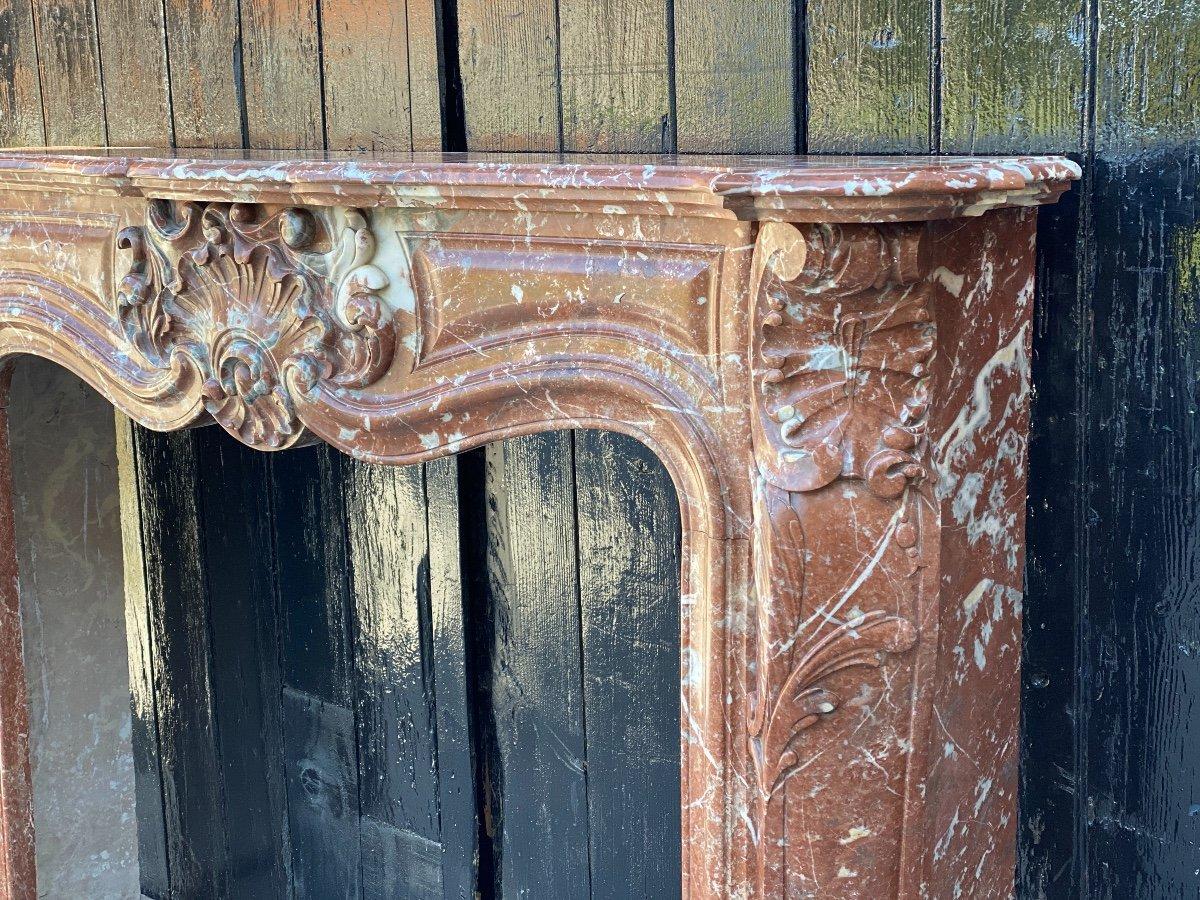 Louis XV Style Fireplace in Rance Marble For Sale 4