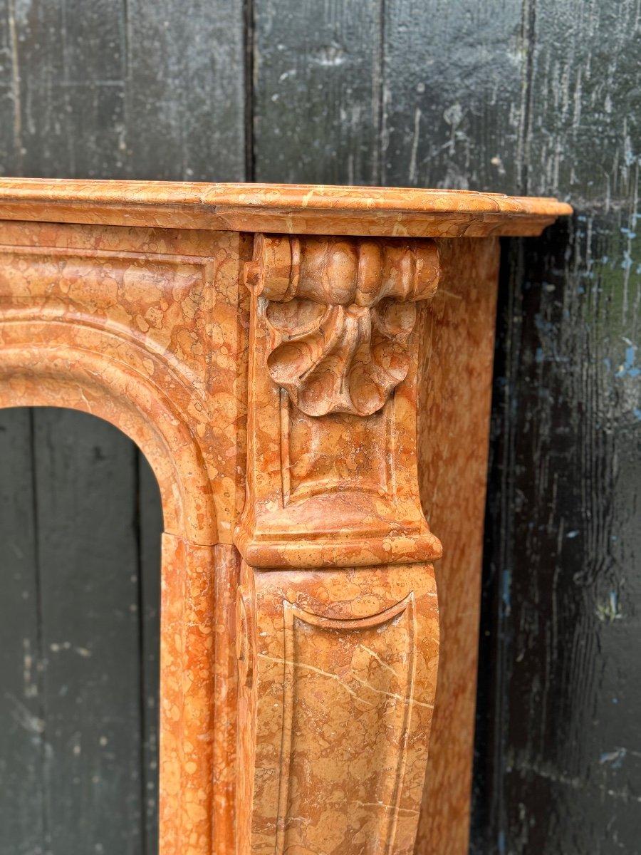 Louis XV Style Fireplace In Red Verona Marble Circa 1880 For Sale 5