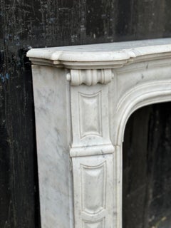 Louis XV Style Fireplace In White Carrara Marble Circa 1880