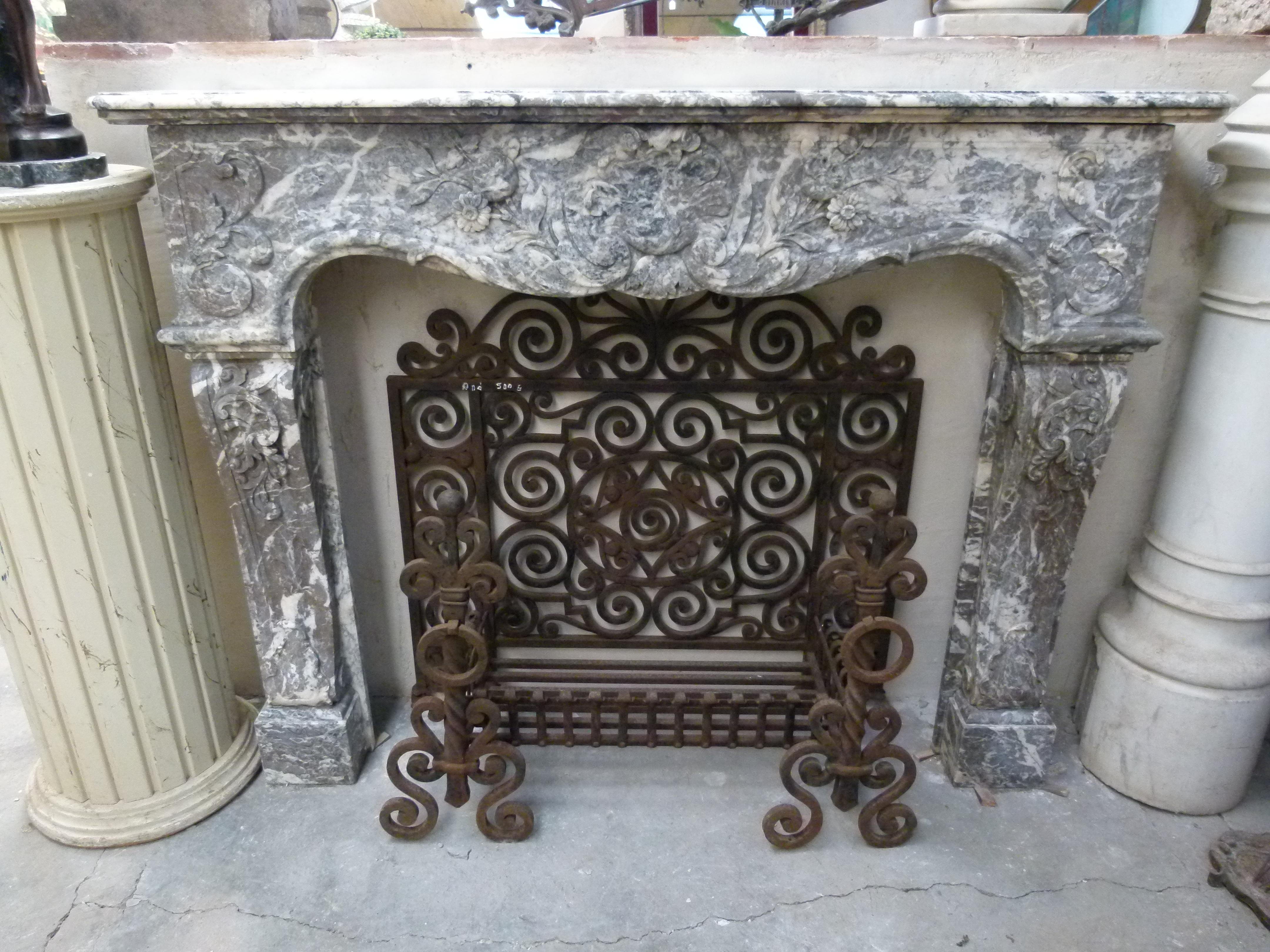 Louis XV Style Fireplace Mantel, Marble, France (Louis XV.)