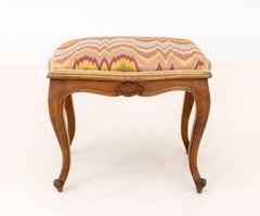 Louis XV Style Flame Stitch Upholstered Stool