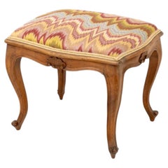 Louis XV Style Flame Stitch Upholstered Stool