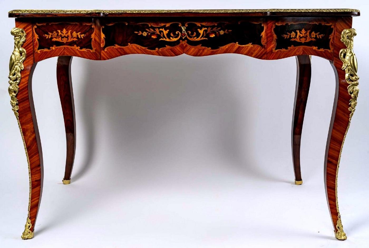 Wood Louis XV Style Flat Desk