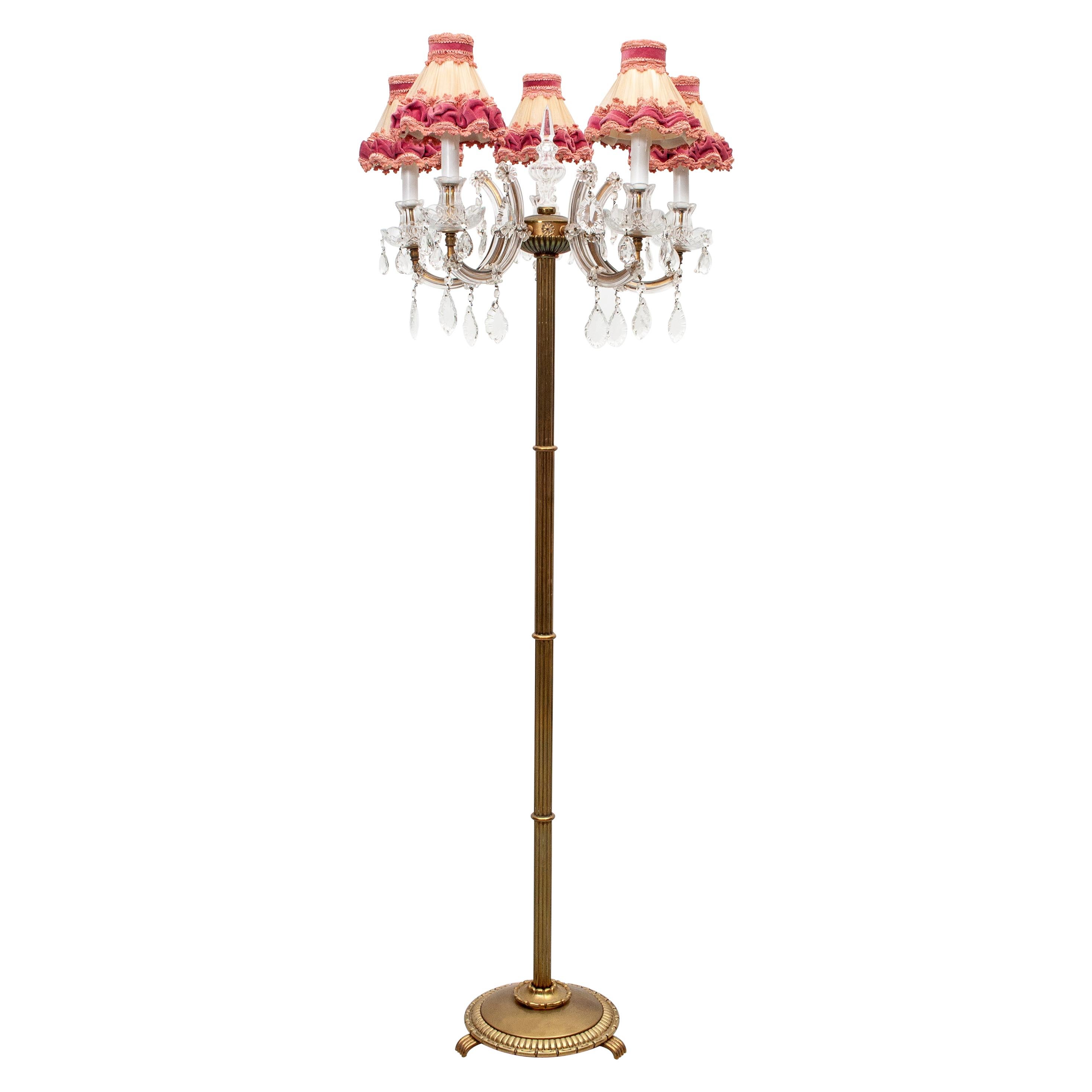Louis XV Style Floor Lamp, 1960s, France For Sale