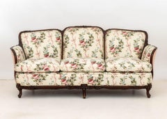Louis XV Style Floral Upholstered Three-Seat Sofa