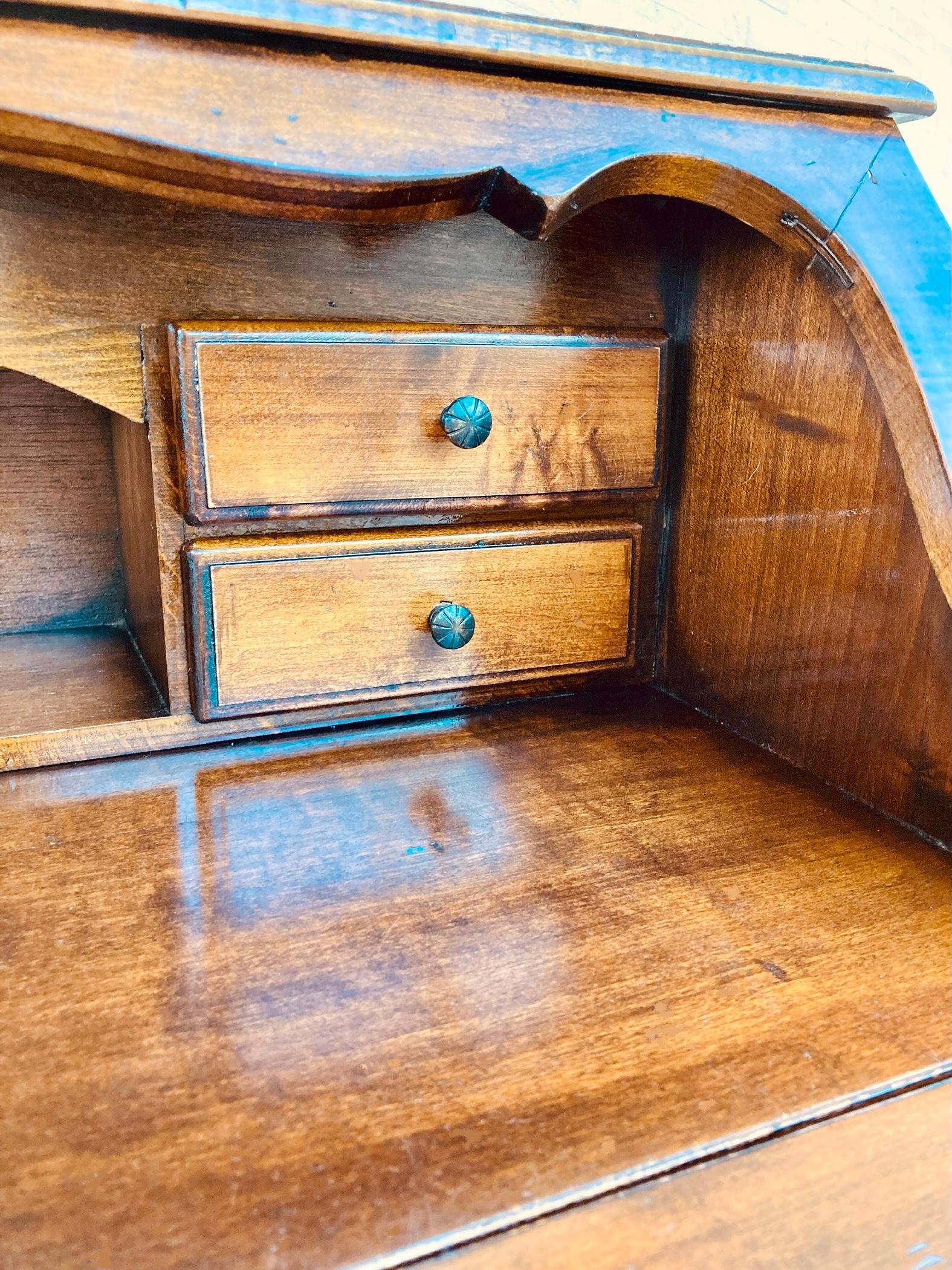 Walnut Louis XV Style Folding Desk with One Drawer, 1950 For Sale