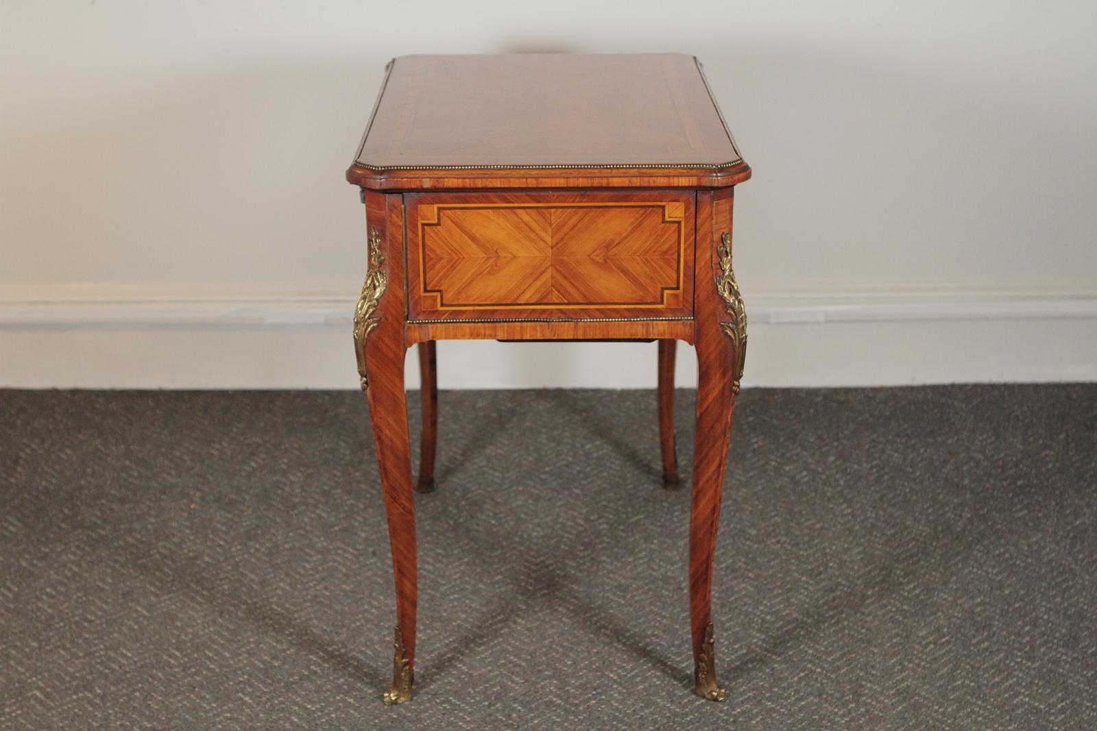Inlay Louis XV Style Folding Vanity or Table with Various Wood Inlaid