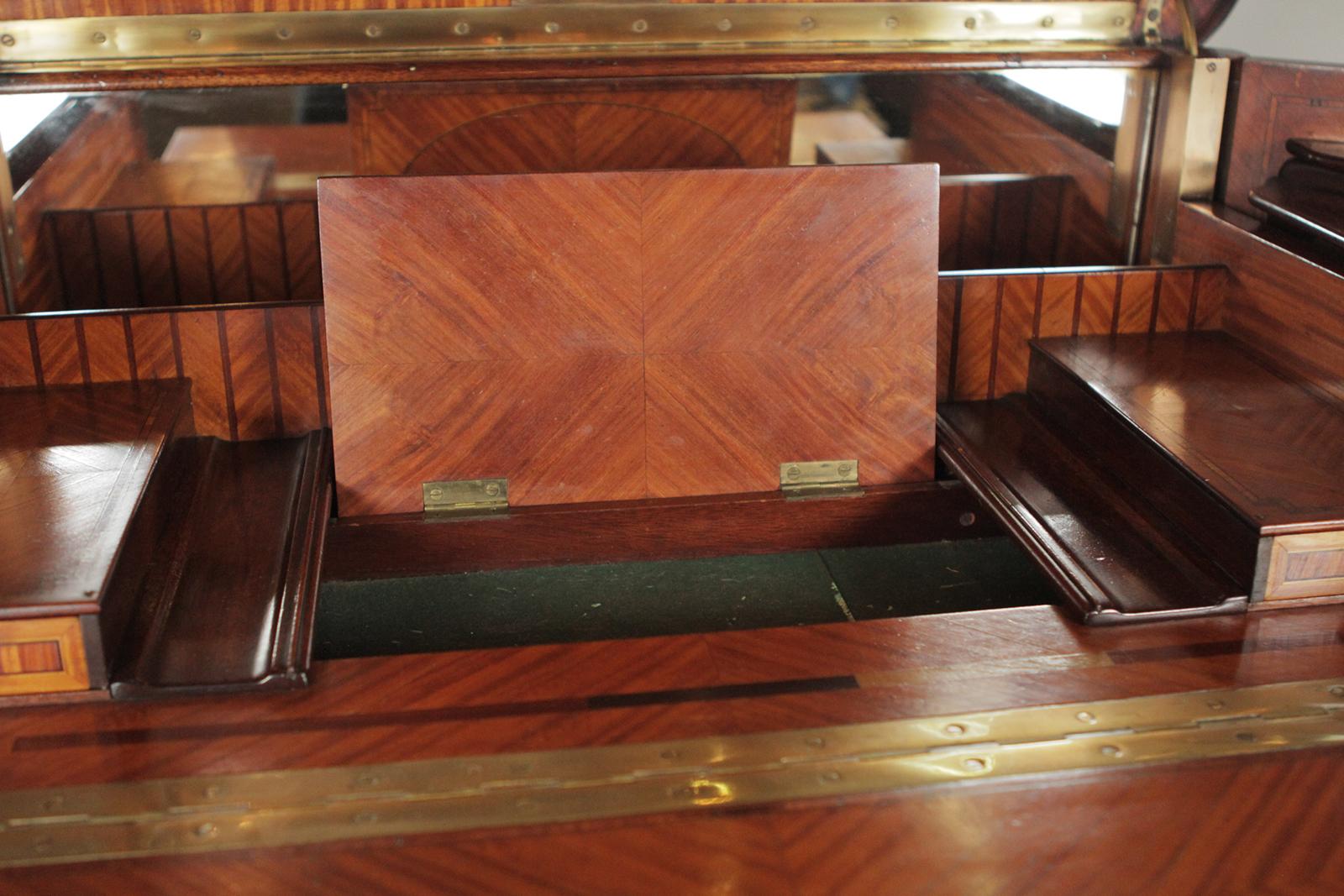 Louis XV Style Folding Vanity or Table with Various Wood Inlaid 1