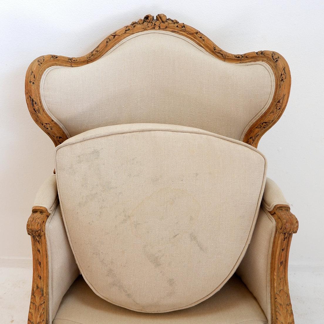 20ième siècle Bergère française à ailes de style Louis XV - 20ème en vente