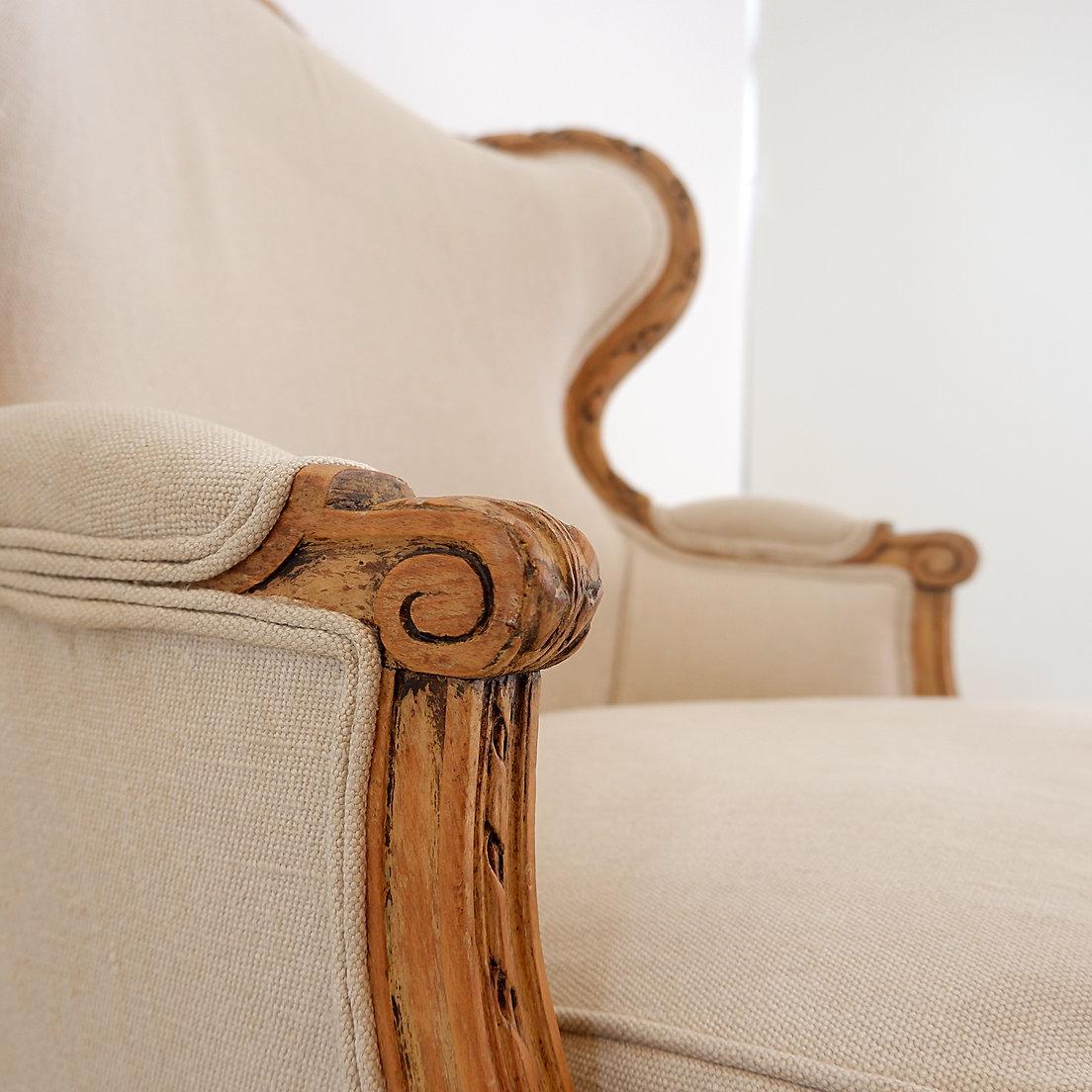 Bergère française à ailes de style Louis XV - 20ème en vente 4