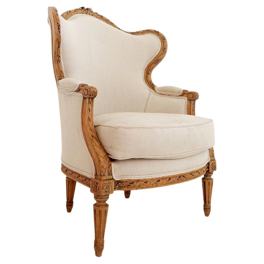 Louis XV Style French Bergère with wings - 20th