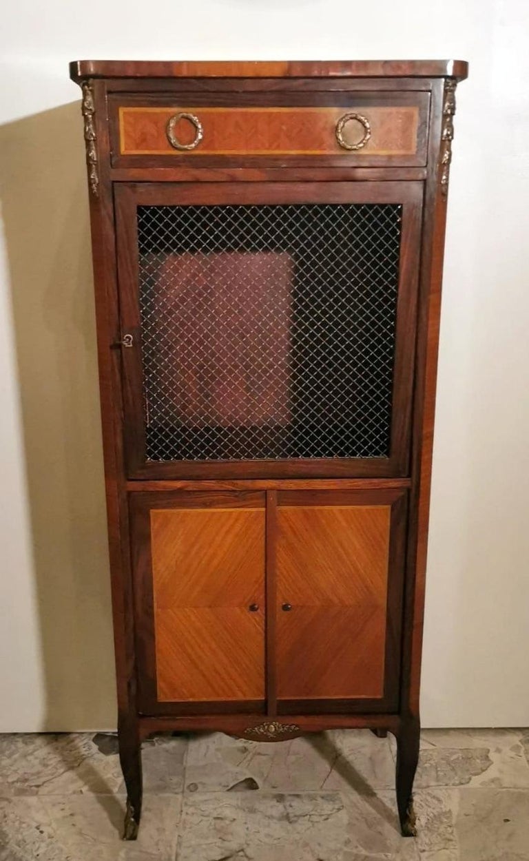 Louis XV Style French with Metal Grill and Bronze Decoration