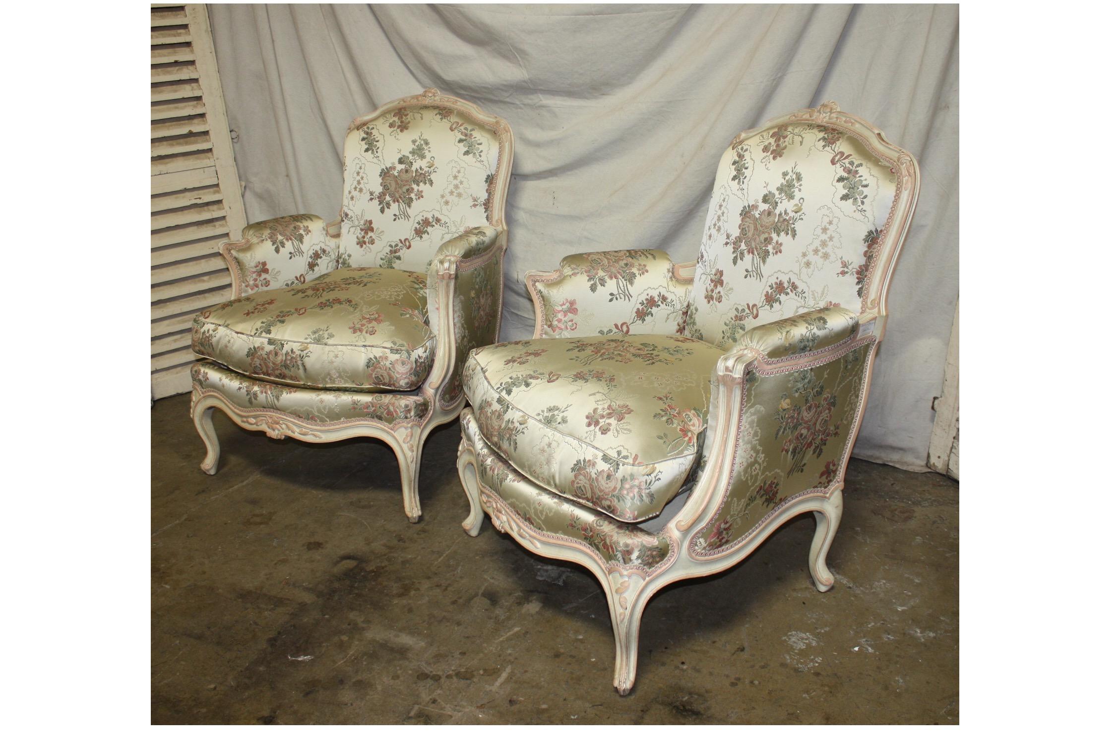 Louis XV Style French Club Chairs In Good Condition In Stockbridge, GA