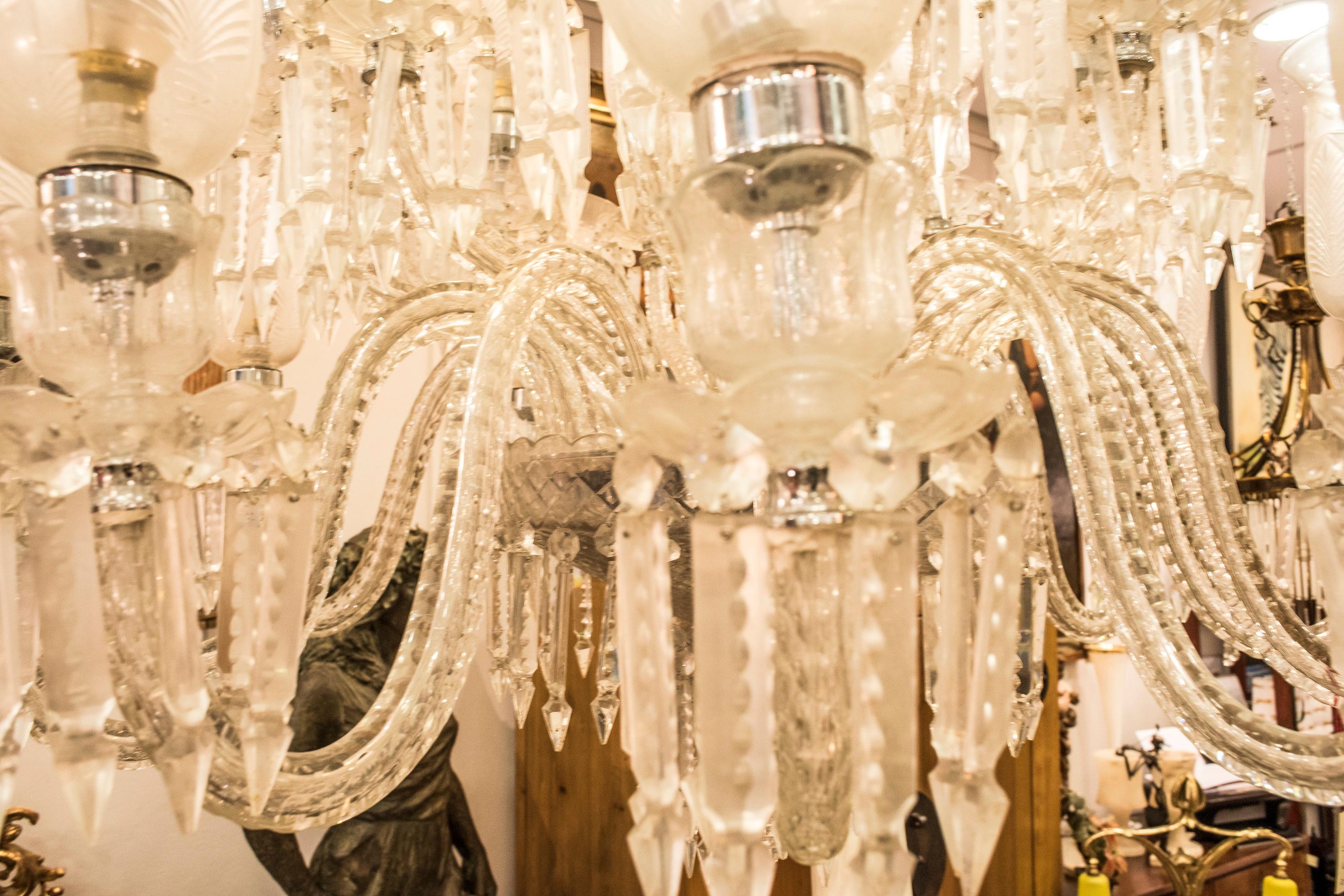 Louis XV Style French Crystal Carved Chandelier 14