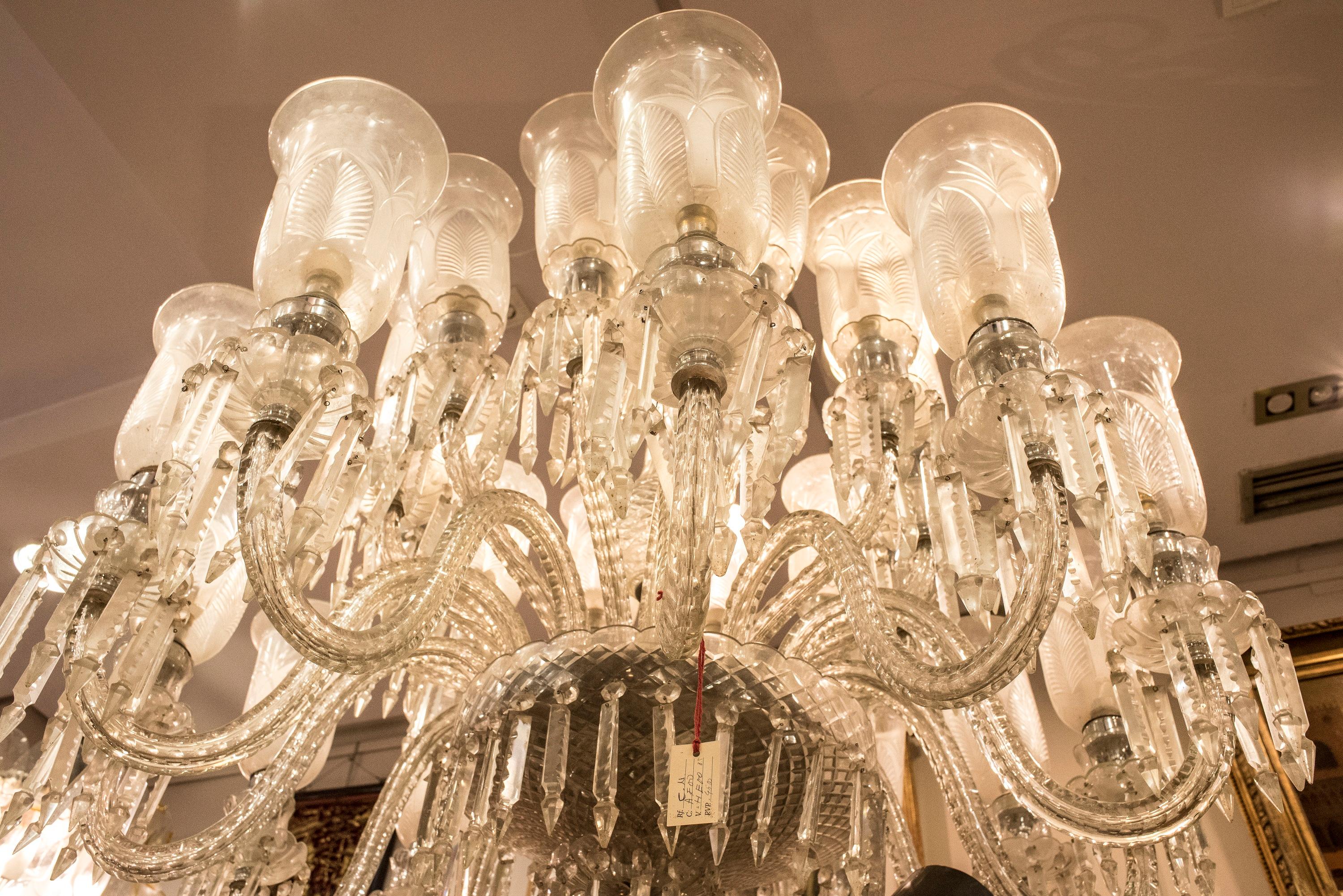 Louis XV Style French Crystal Carved Chandelier 2